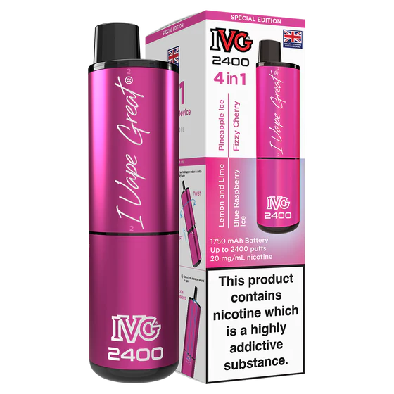 IVG LEGAL DISPOSABLE up to 2400 PUFF 20MG NIC SALT