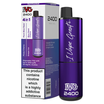 IVG LEGAL DISPOSABLE up to 2400 PUFF 20MG NIC SALT