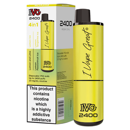 IVG LEGAL DISPOSABLE up to 2400 PUFF 20MG NIC SALT