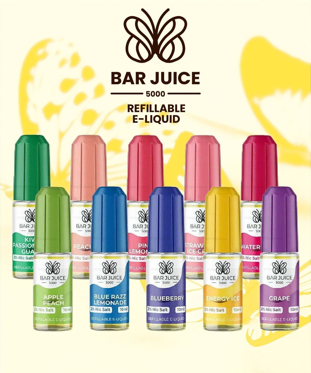 BAR JUICE 5000 10ML NIC SALTS 3 FOR £10 OR 10 FOR £30