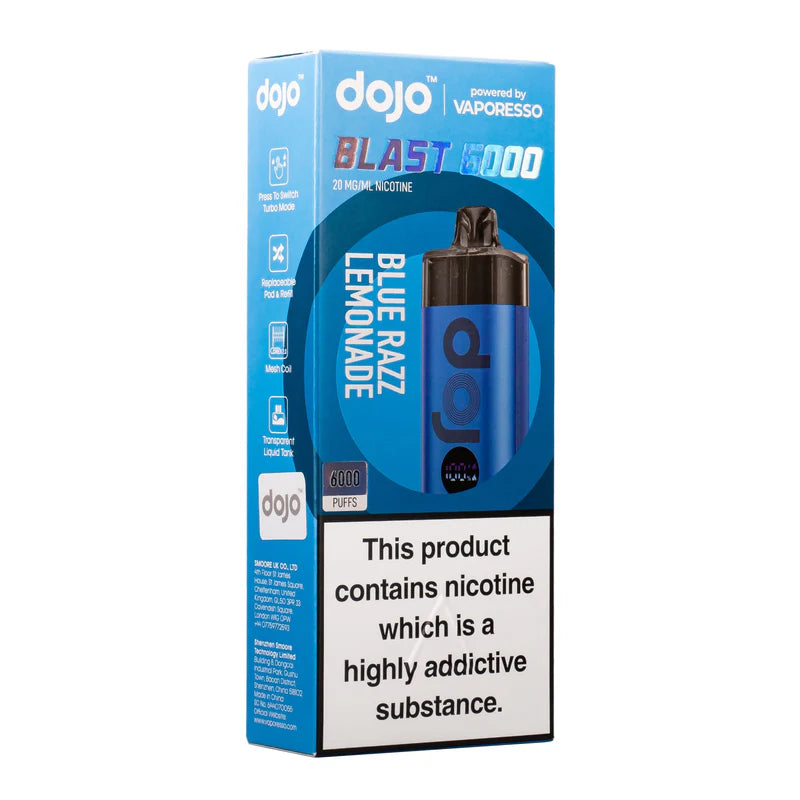 VAPORESSO DOJO BLAST 6000 PUFF DISPOSABLE POD KIT UK LEGAL